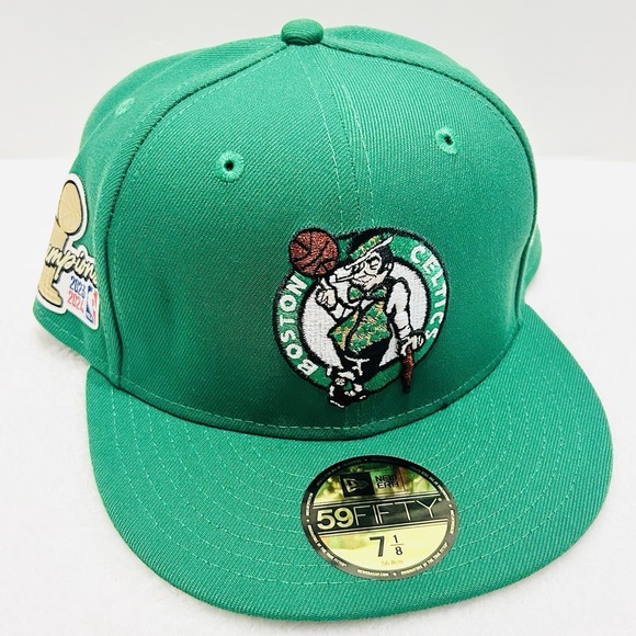 New Era Other - New‎ Era Boston Celtics NBA Champions Patch 59FIFTY Fitted Hat Cap 7 1/8 Green